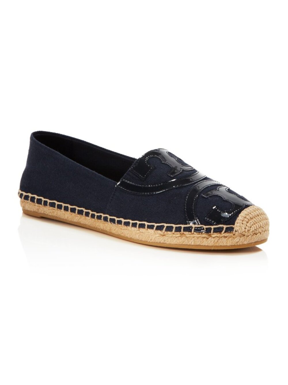 Tory Burch Lonnie Women's Blue Canvas Logo Espadrille Flats Shoes Size: 8.5